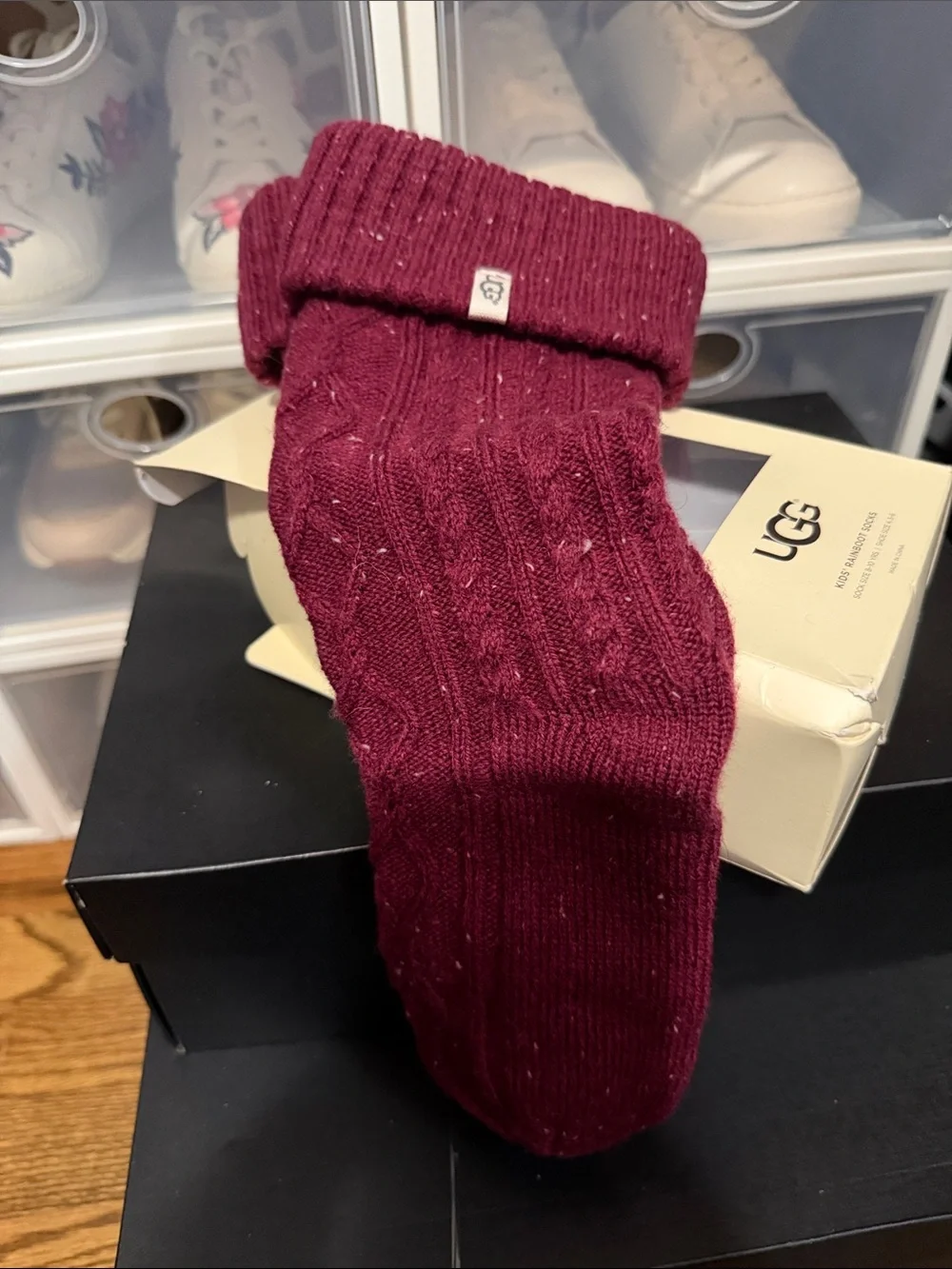 NWT UGG Gray Knit Rainboot Socks.